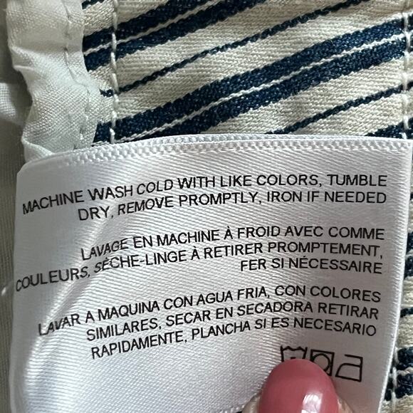 AG Adriano Goldschmied The Juliette Nautical High Rise Shorts Navy White sz 26 - Picture 7 of 7